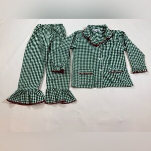 Sweet Dreams ruffled two piece girls pajama set size 4 (bin R)